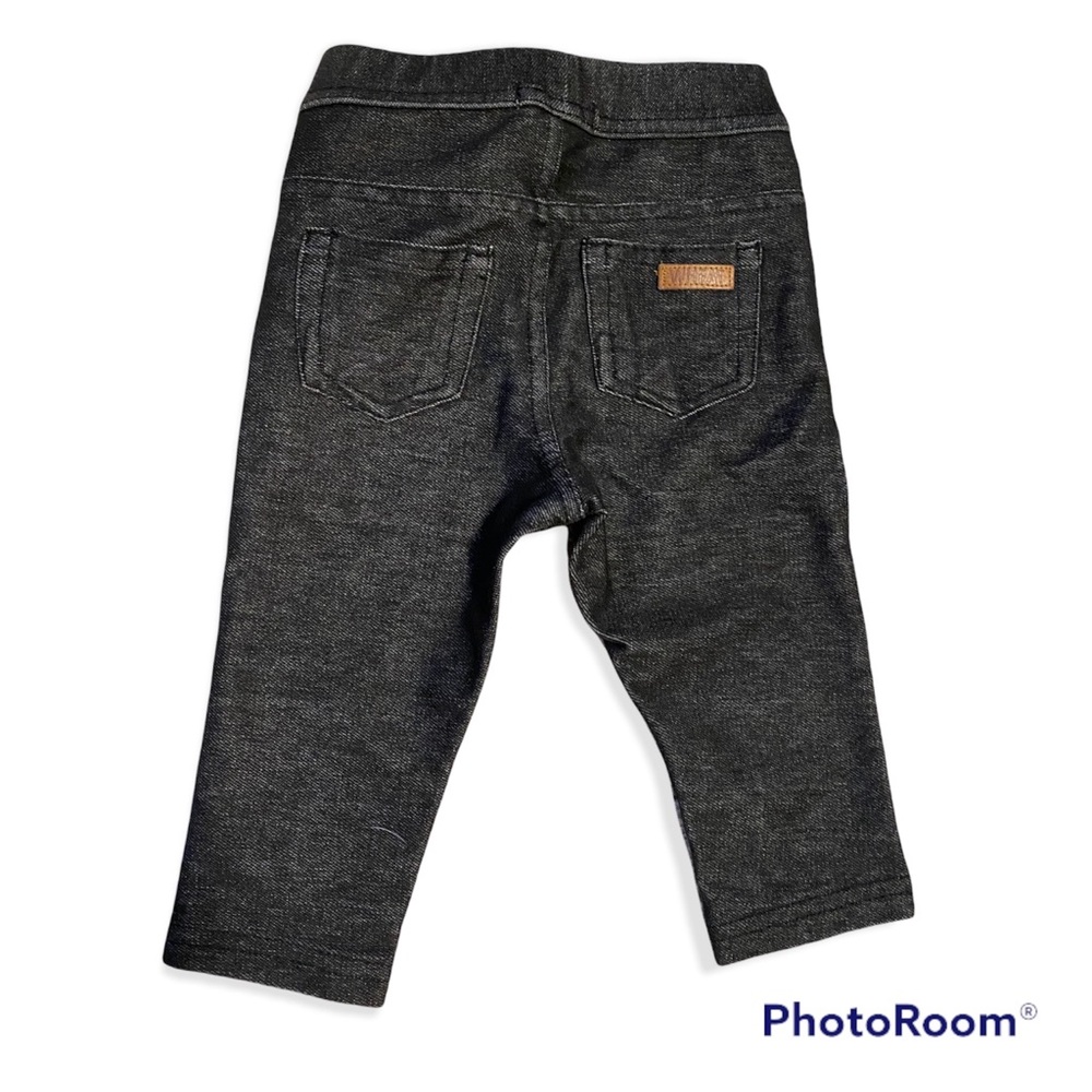Wheat black denim stretchy pants